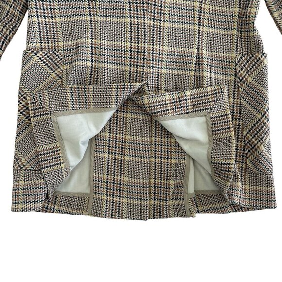 Cabi Womens Preppy Blazer Size 4 Brown Houndstooth Dark Academia British Jacket - Picture 10 of 16